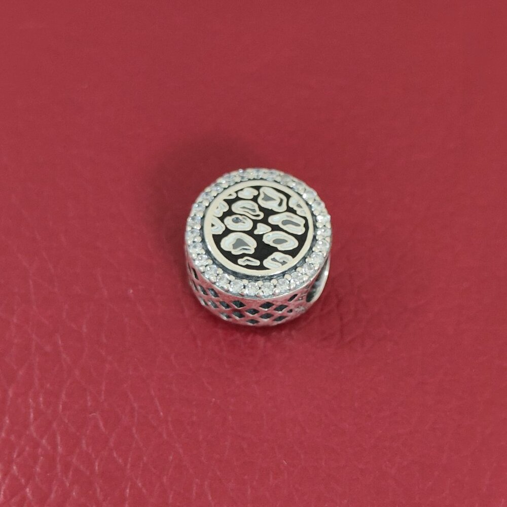 Pandora Black Leopard Print Exclusive Bead Charm S925 Silver with box - Picture 8 of 8